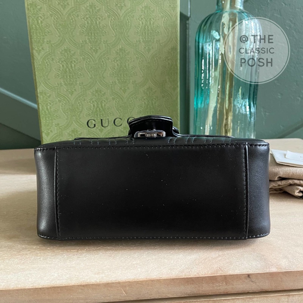 ❌SOLD❌NEW GUCCI Mini Marmont Top Handle SO Black Crossbody Bag - Picture 6 of 14